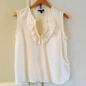 J Crew silk ruffle top